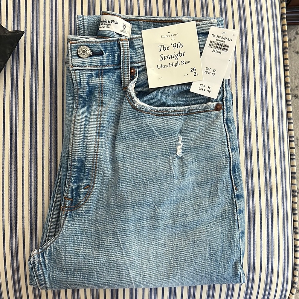 The 90s straight ultra high rise Abercrombie jeans